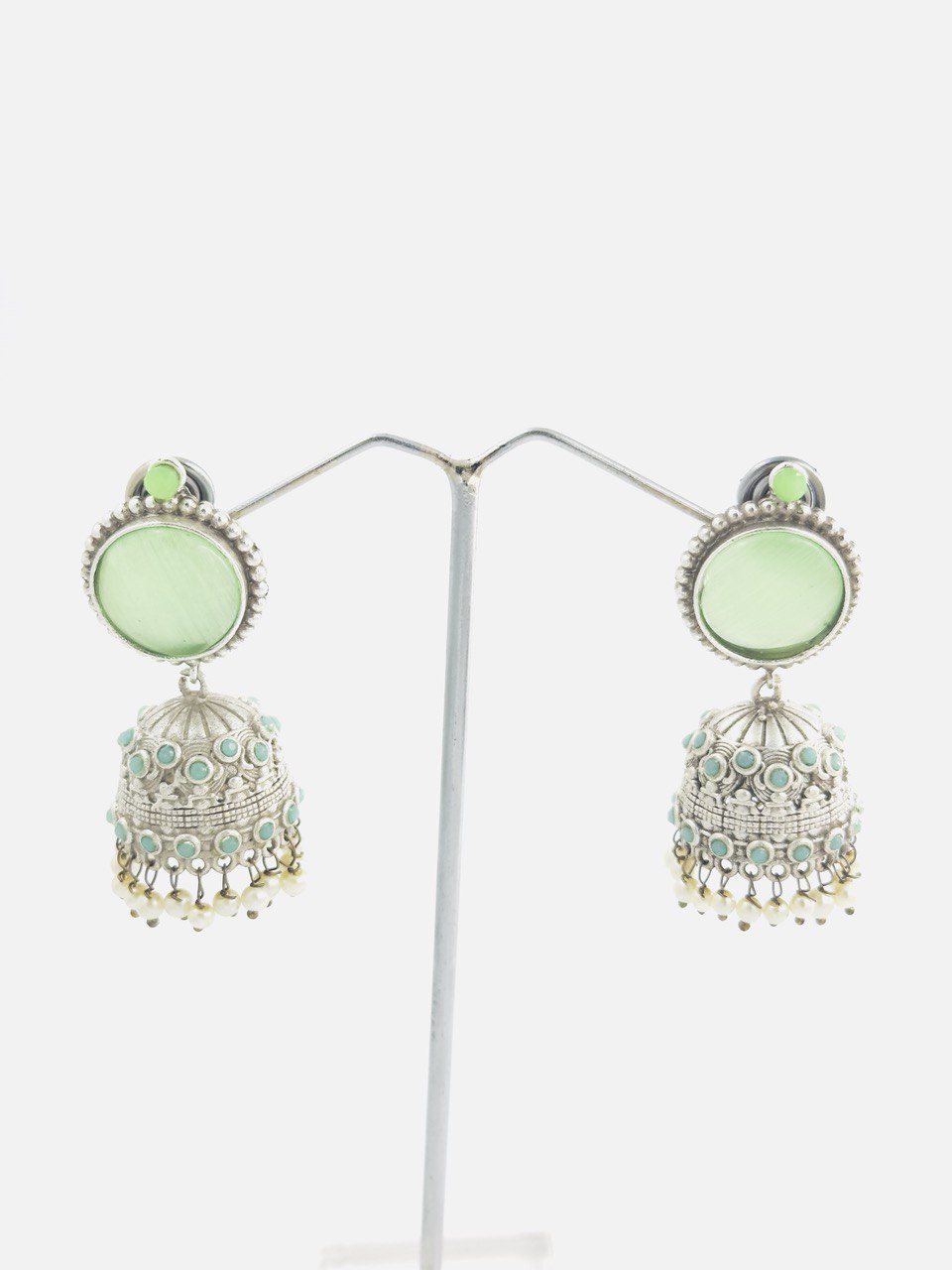 Green Antique Jhumkis