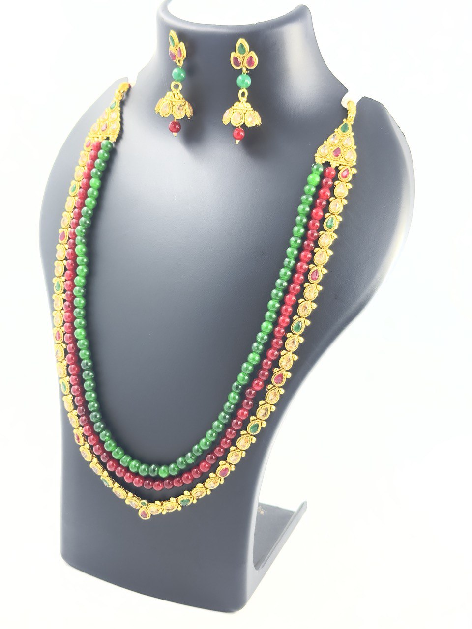 Multicolour gold plated jewellery set