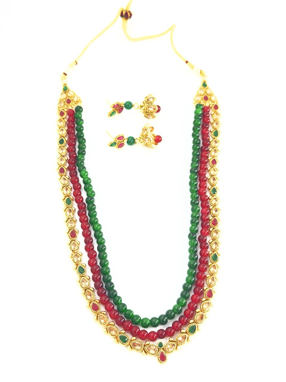 Multicolour gold plated jewellery set