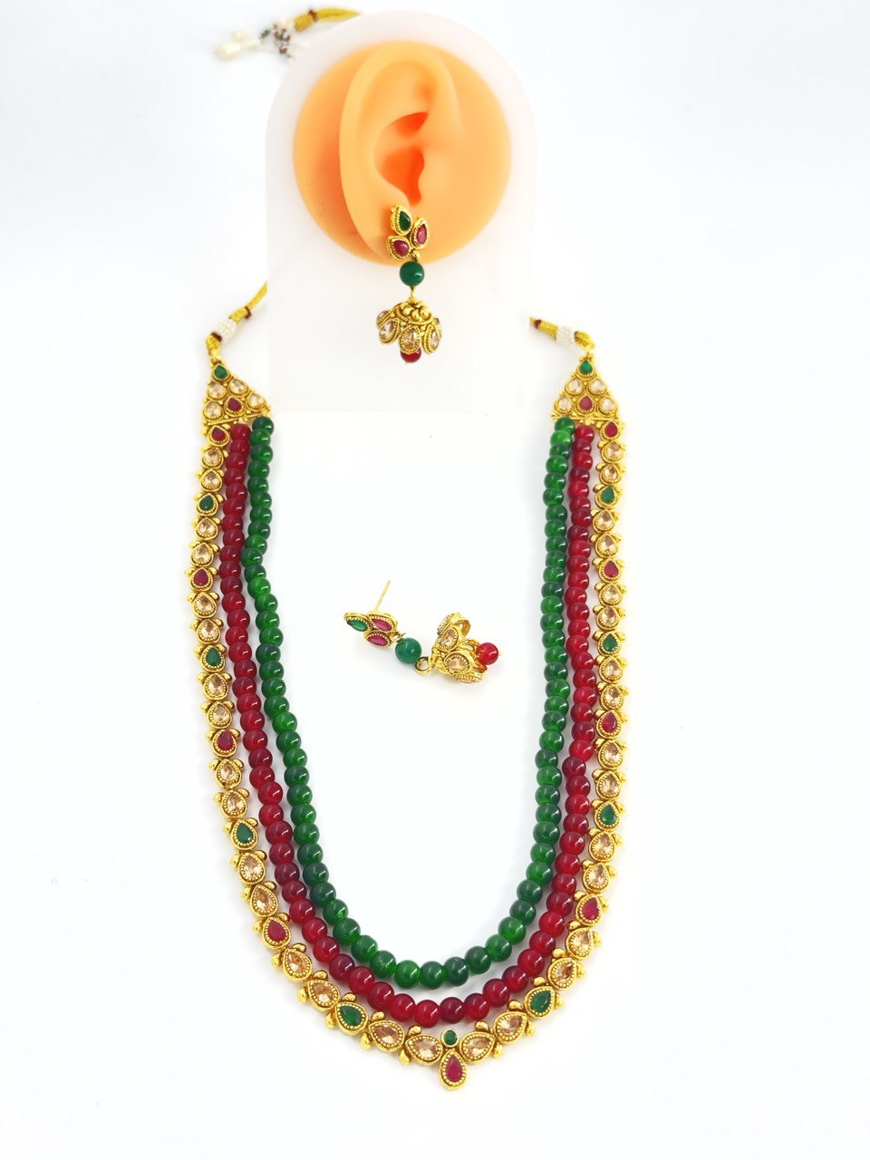 Multicolour gold plated jewellery set
