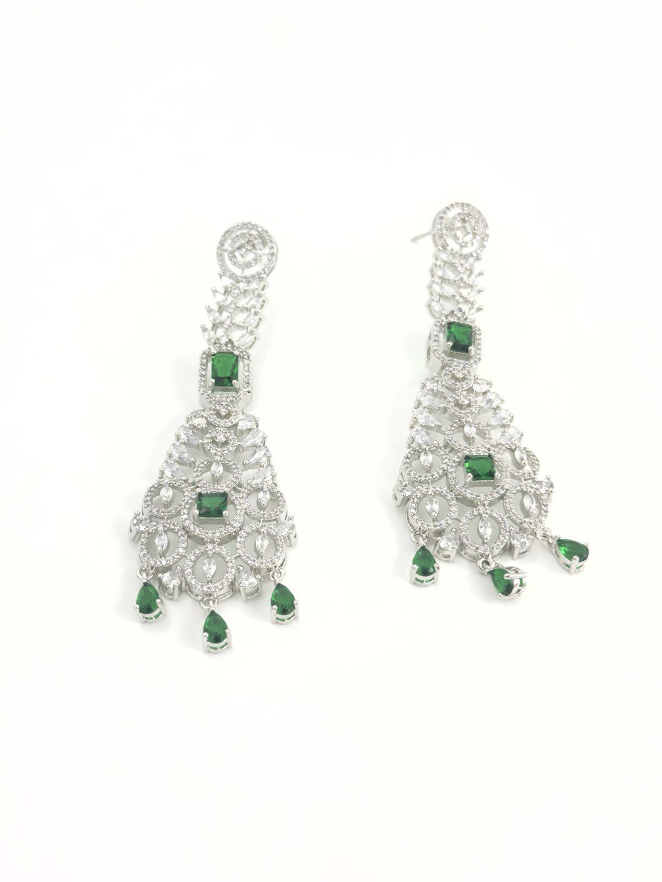 Green American diamond dangler