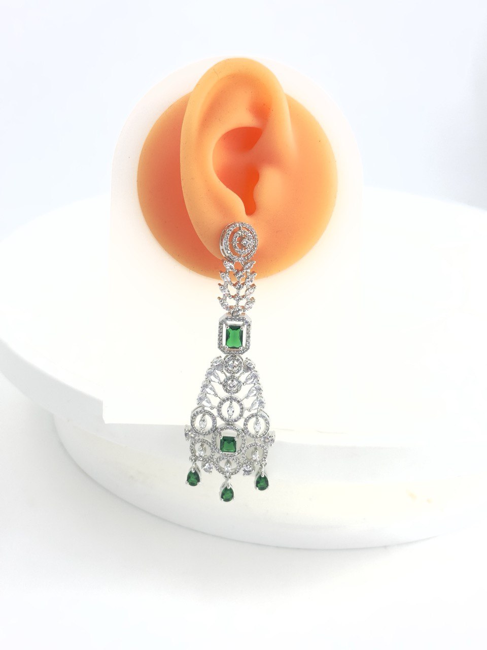 Green American diamond dangler