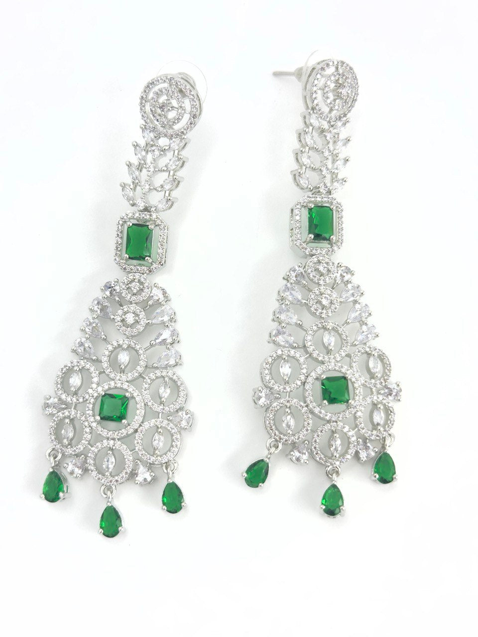 Green American diamond dangler