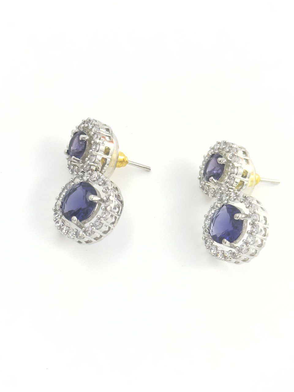 Purple American diamond dangler