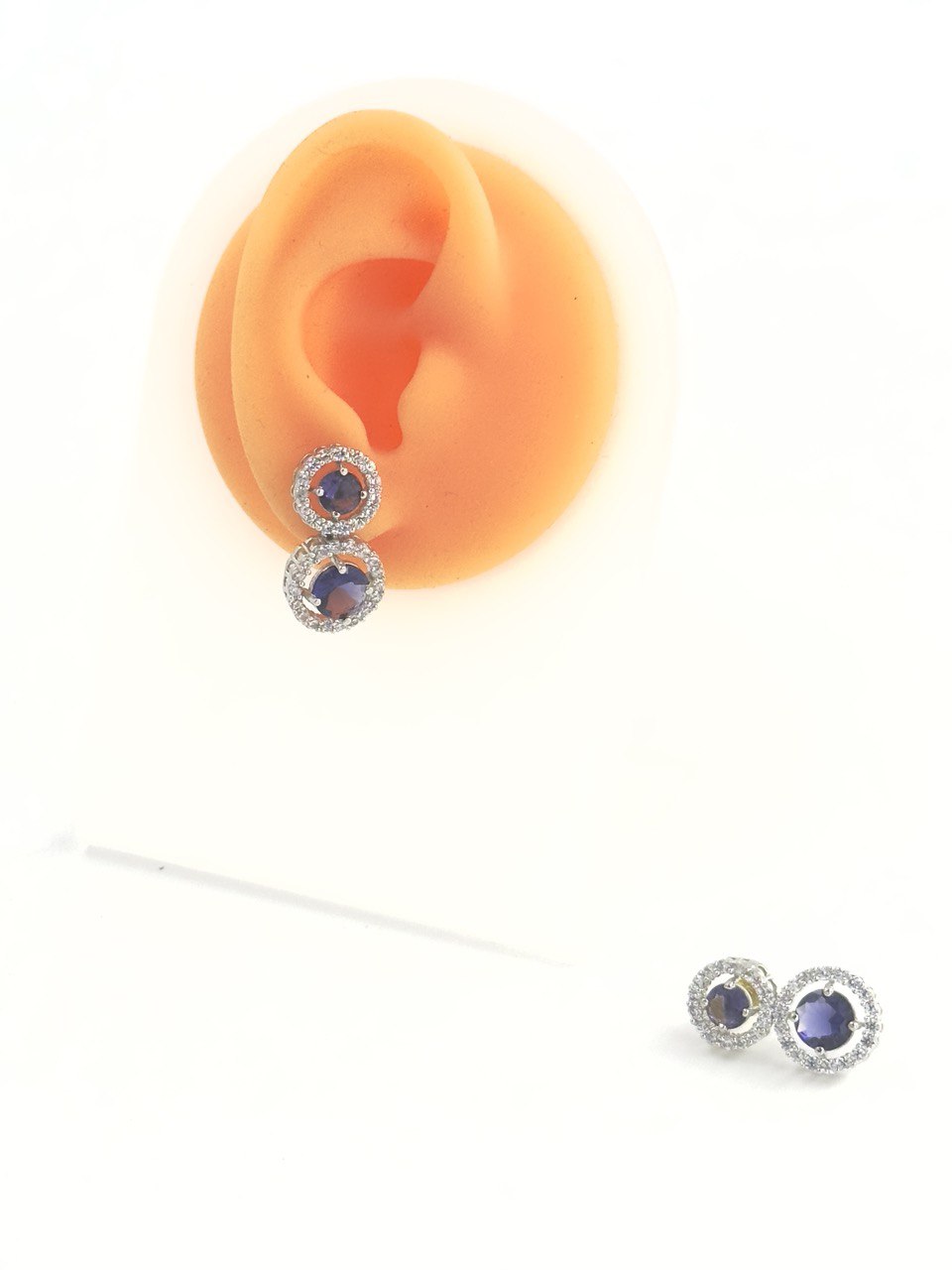 Purple American diamond dangler