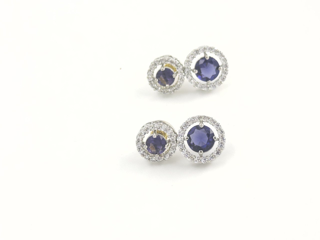Purple American diamond dangler