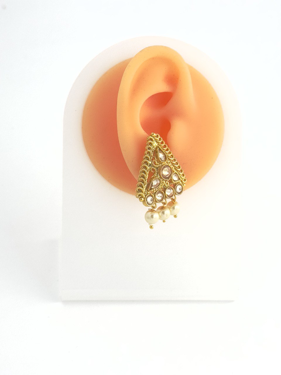 Pearl gold plated studs