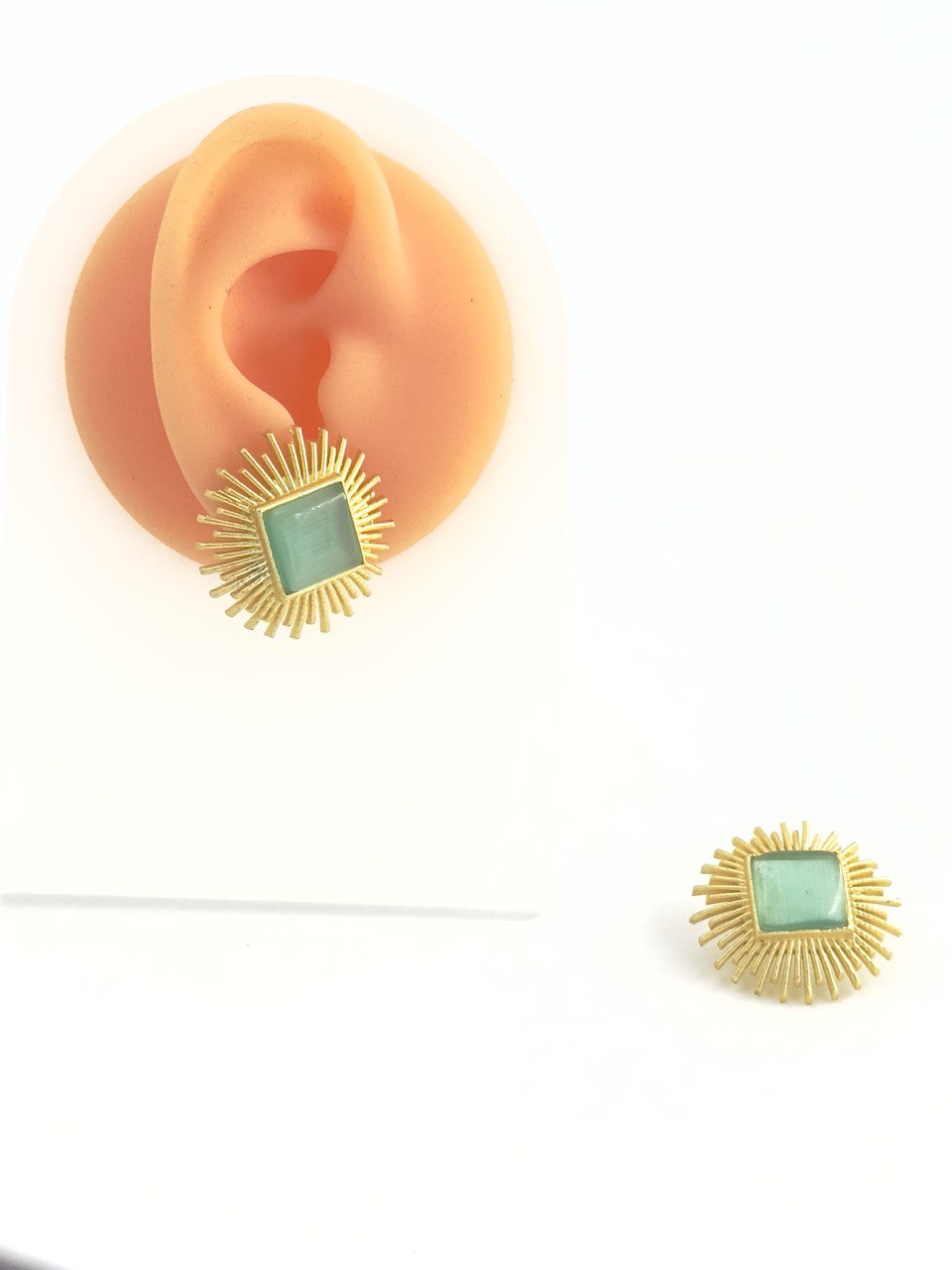 Green gold plated studs