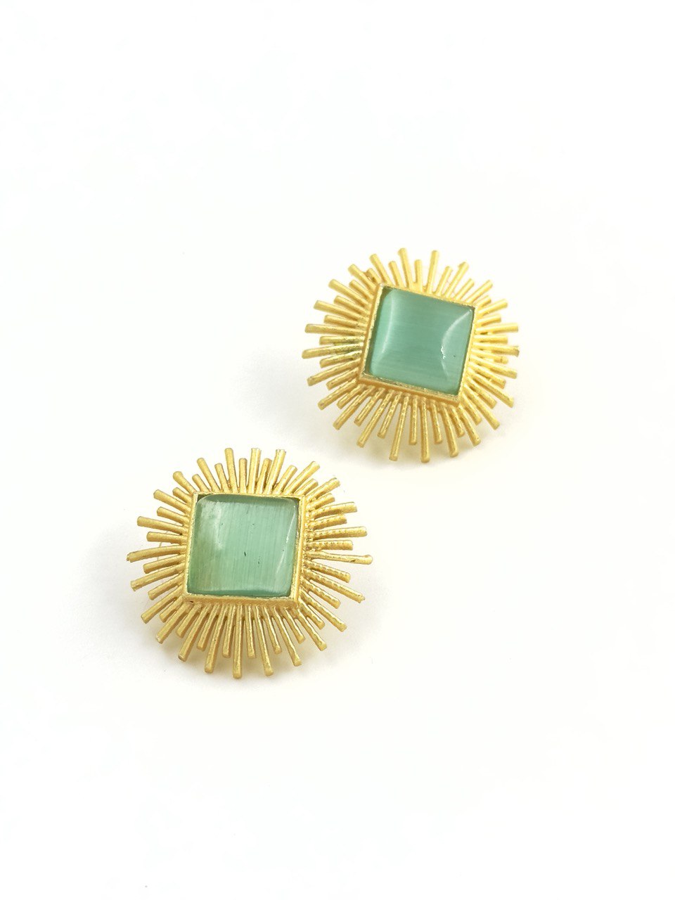Green gold plated studs