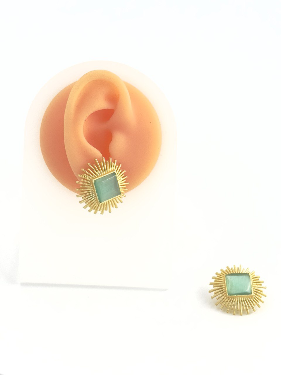 Green gold plated studs