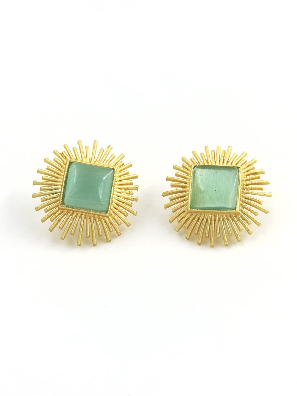 Green gold plated studs