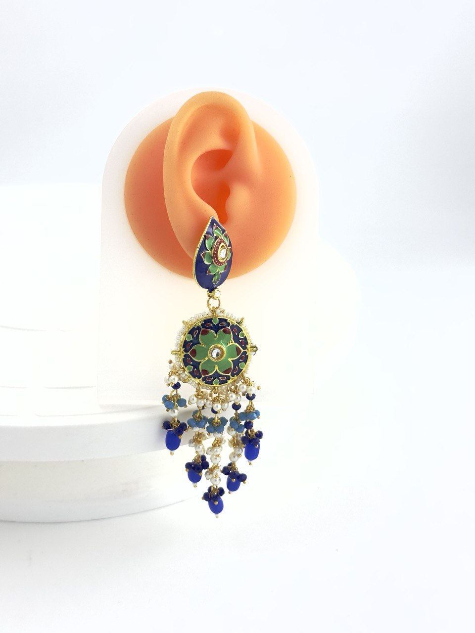 Blue Meenakari dangler