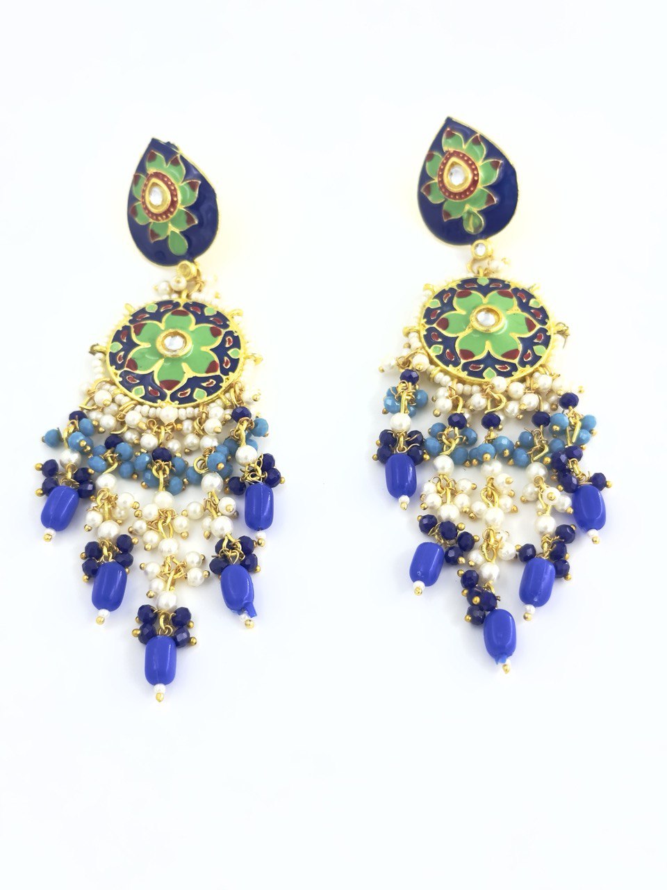 Blue Meenakari dangler