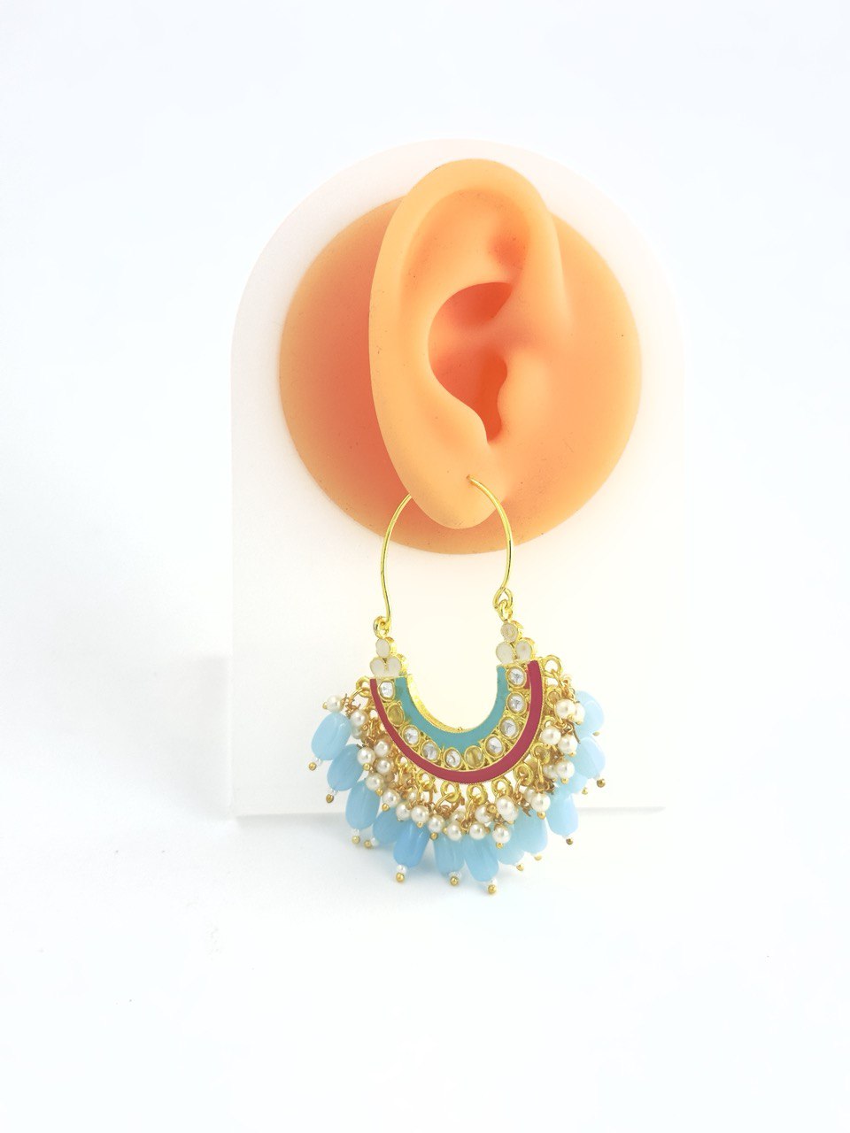 Blue chandbali earrings