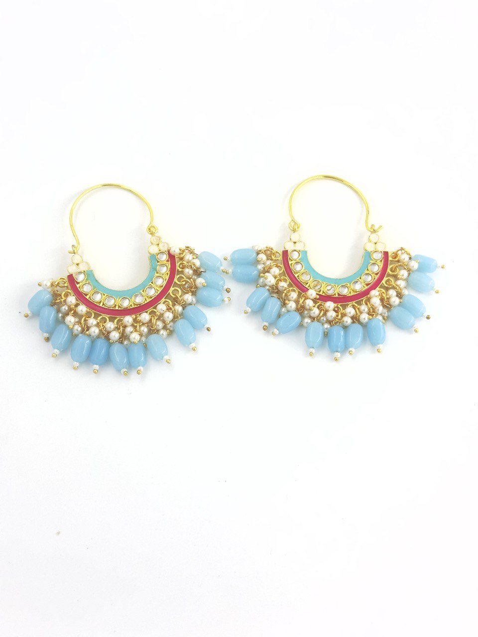 Blue chandbali earrings