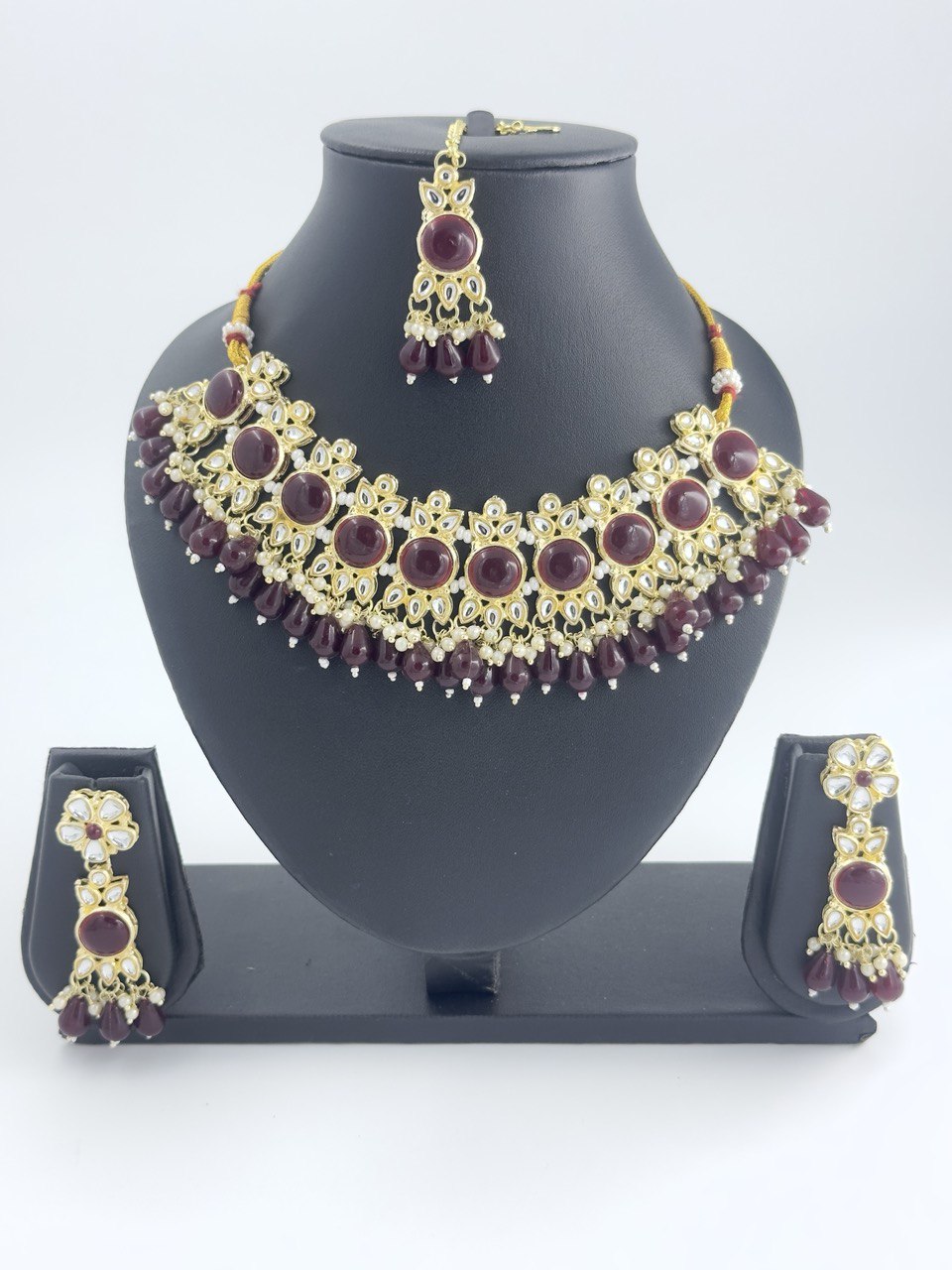 Brown kundan Necklace set