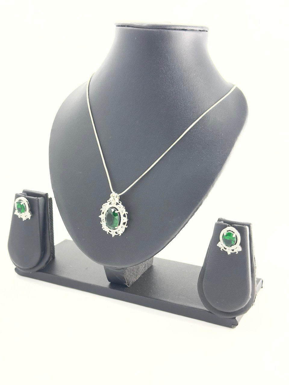 Green American Diamond Necklace set