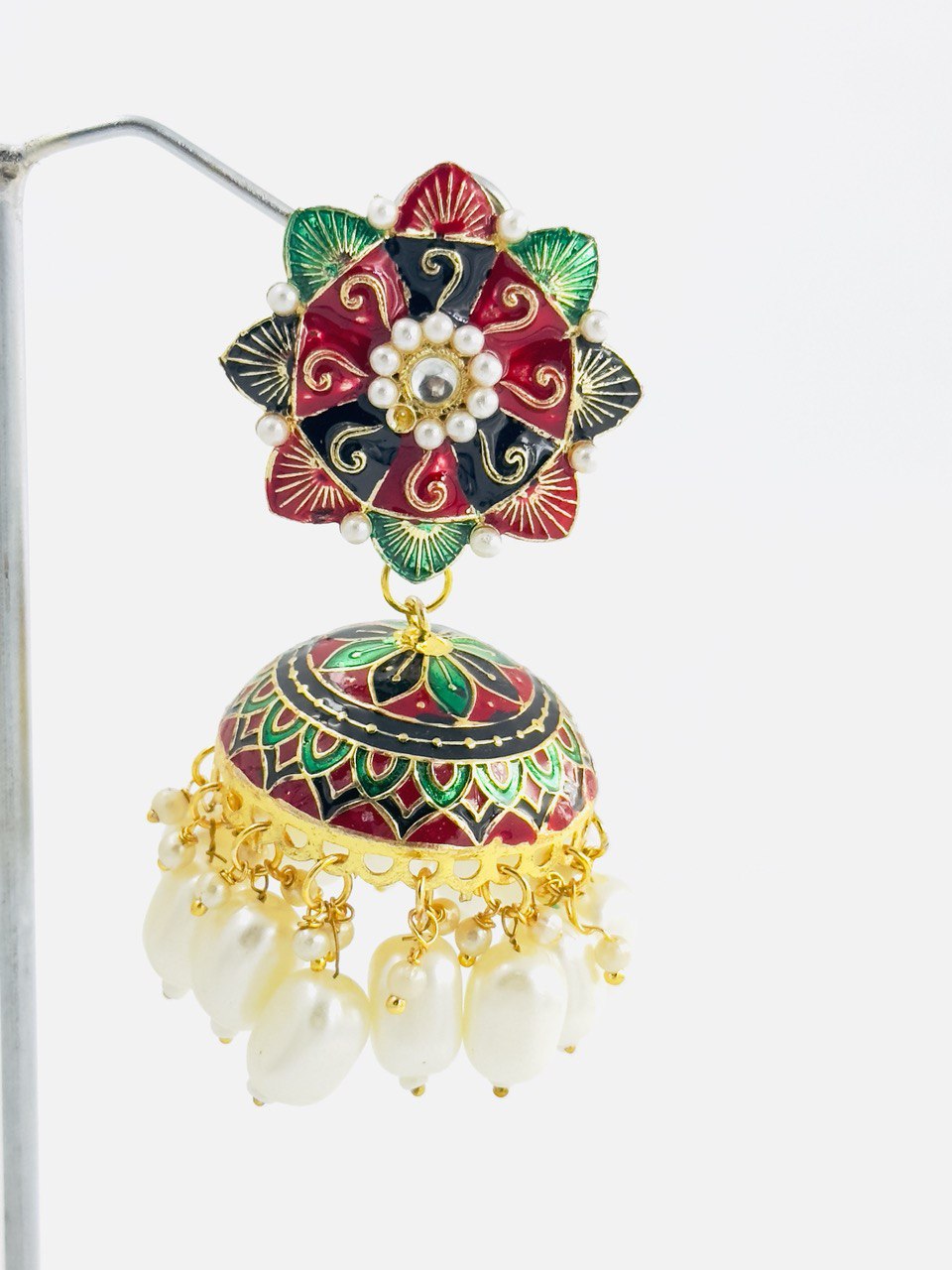 Multicolour Meenakari Jhumkis