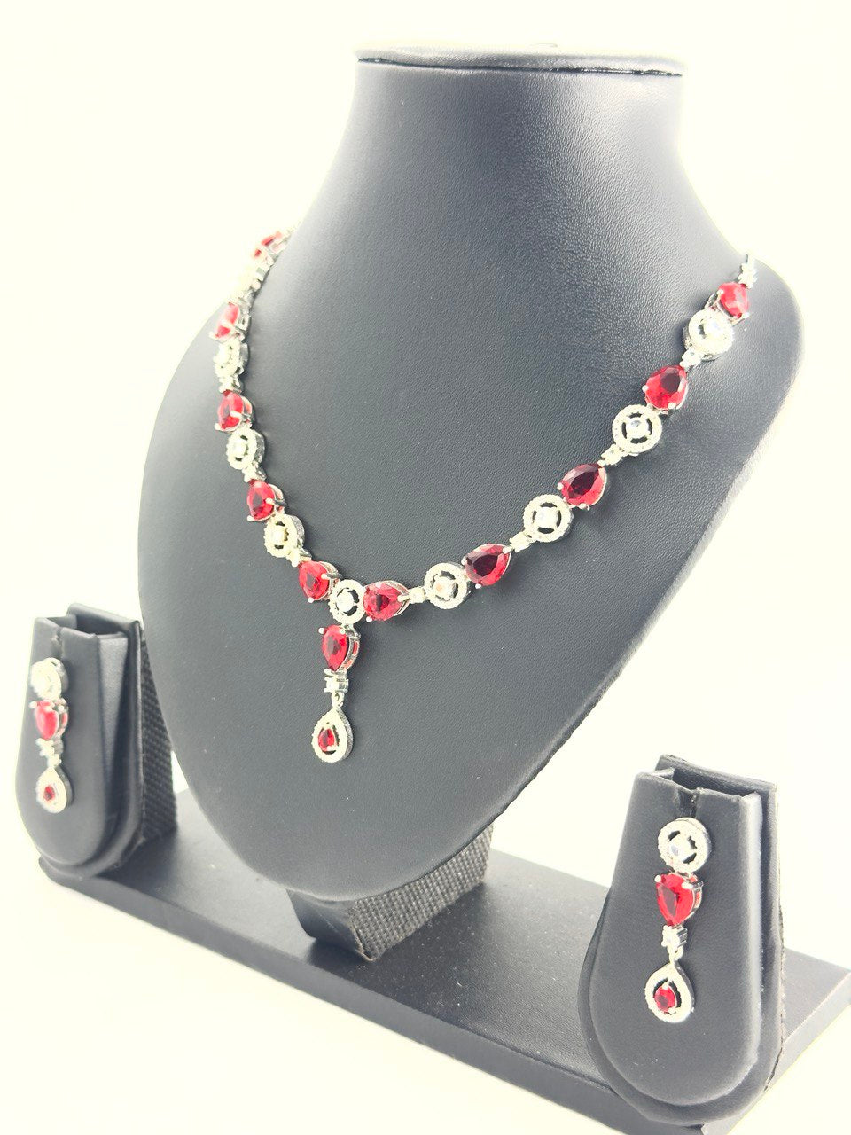 Ruby American Diamond Necklace set