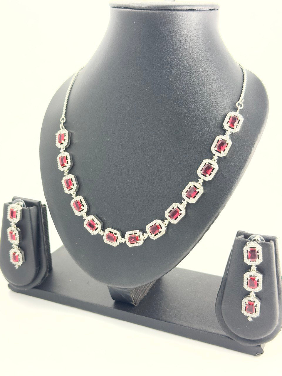 Pink American Diamond Necklace set