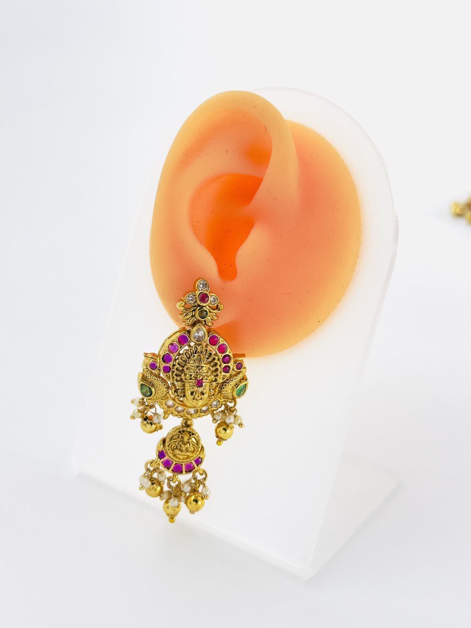 Multicolour temple jewellery set