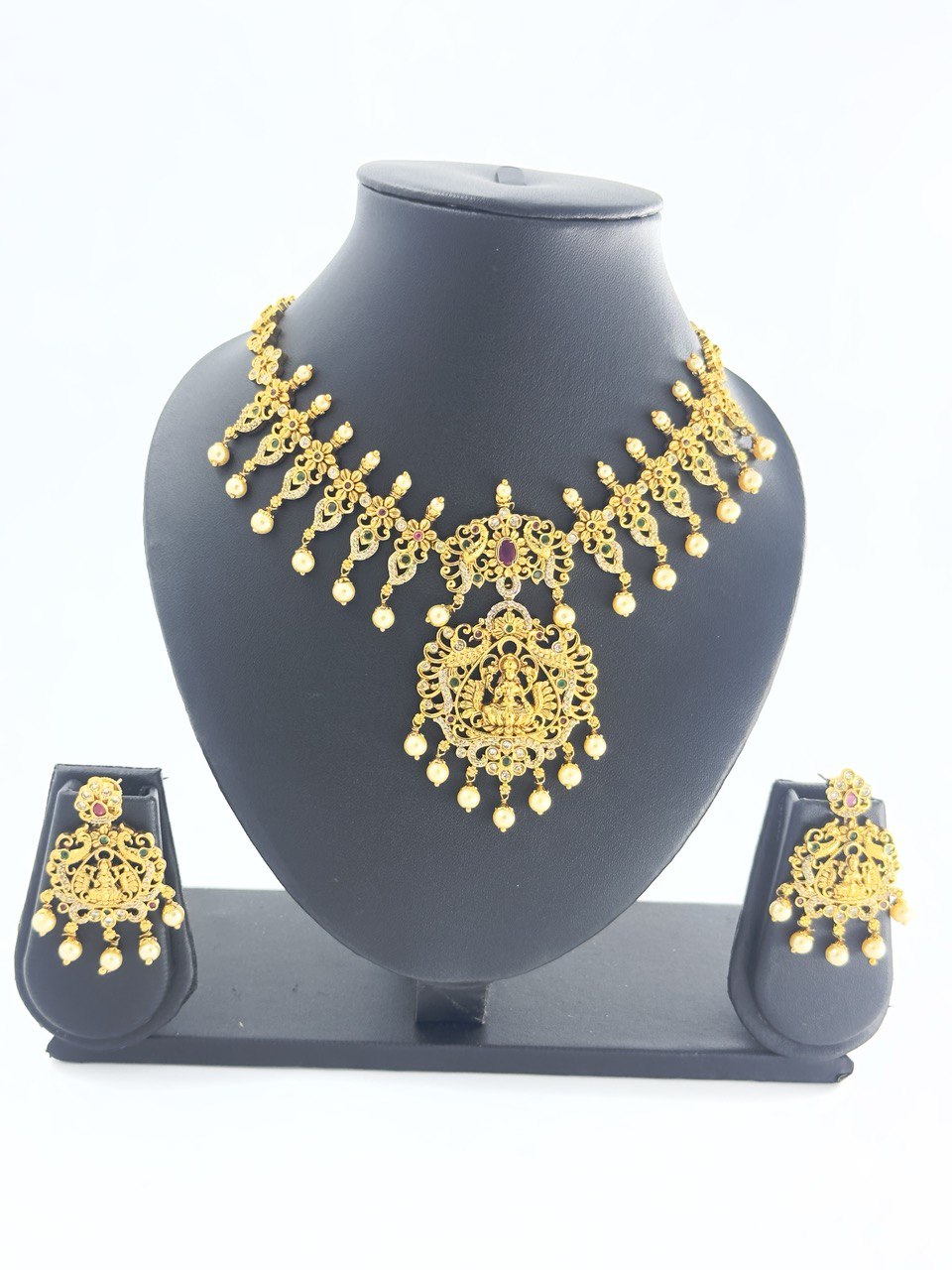 multicolour temple jewellery set