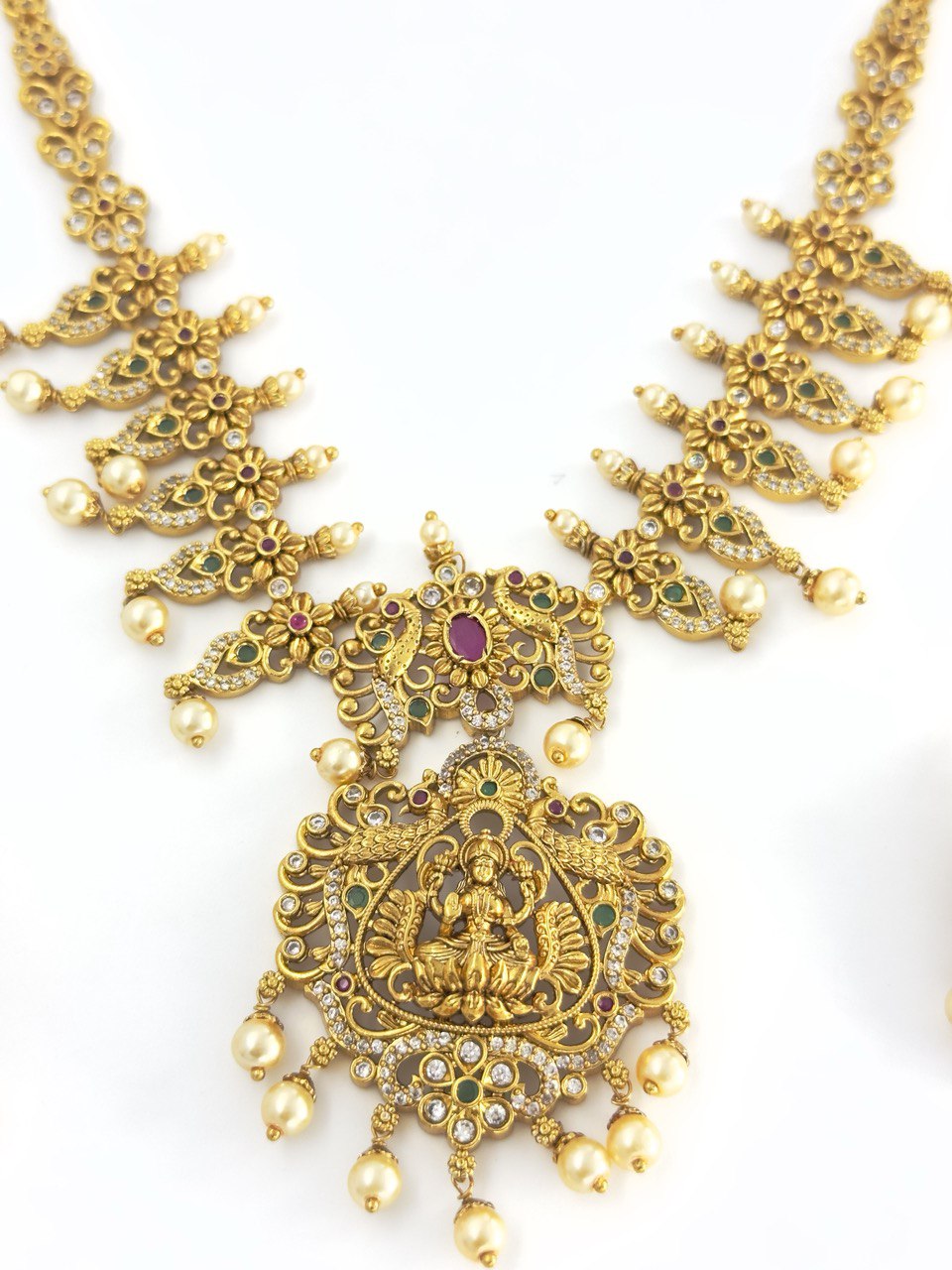 multicolour temple jewellery set