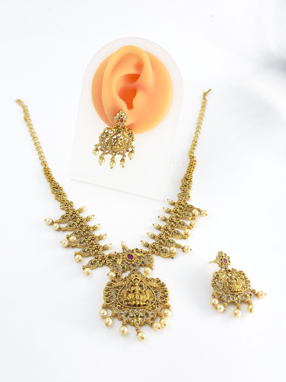 multicolour temple jewellery set