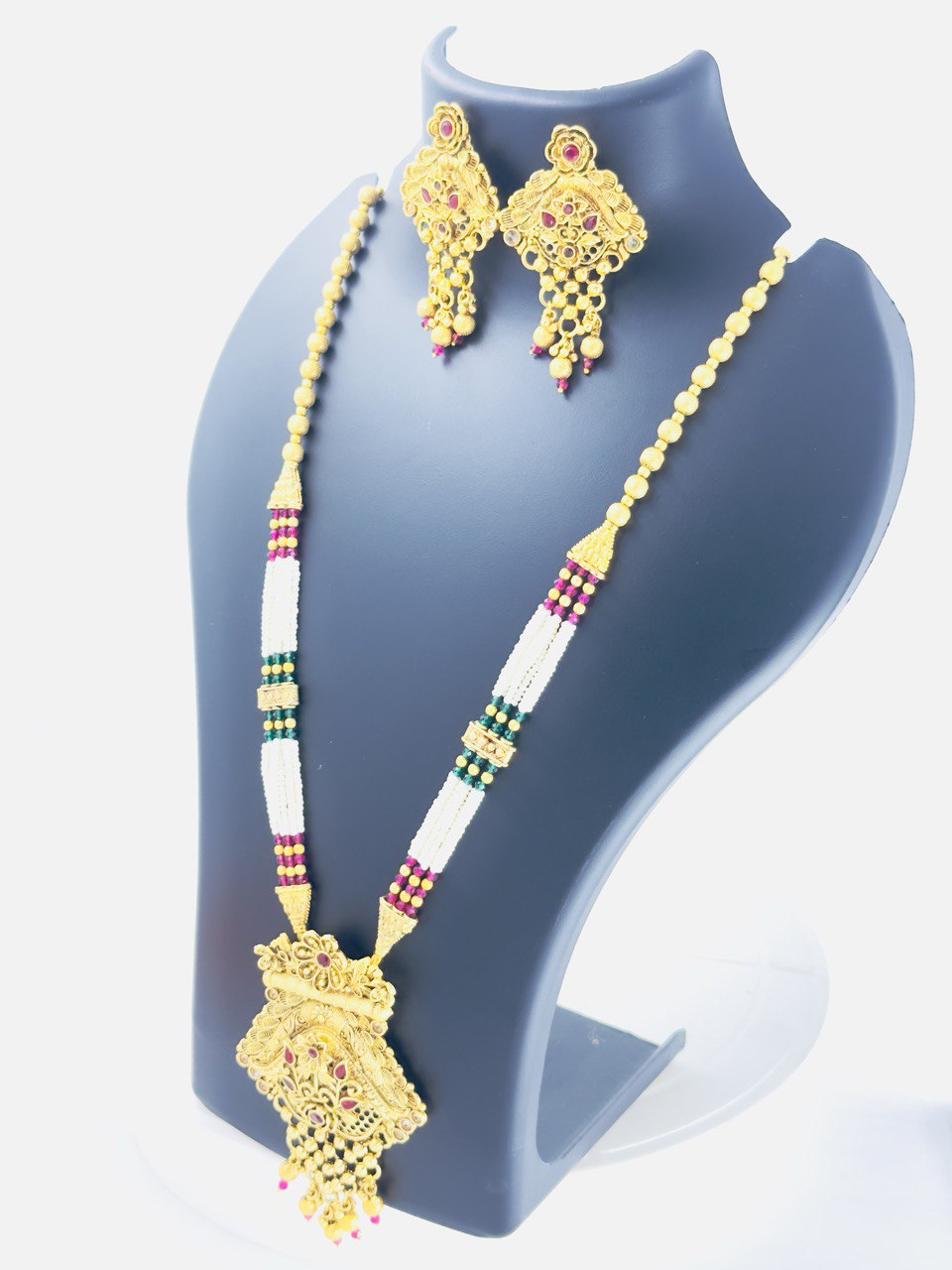Multicolour gold plated jewellery set