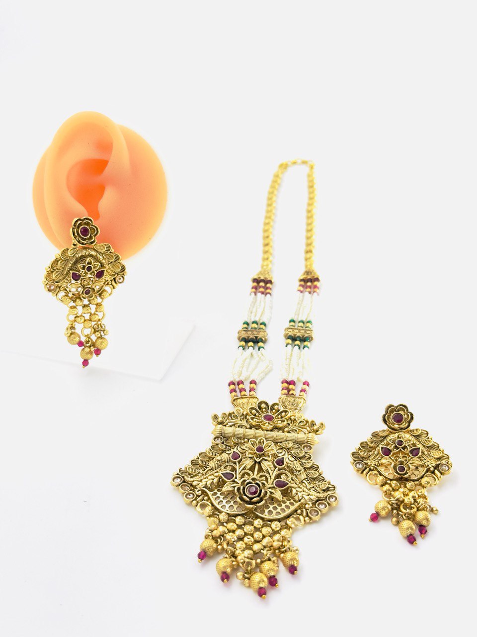 Multicolour gold plated jewellery set