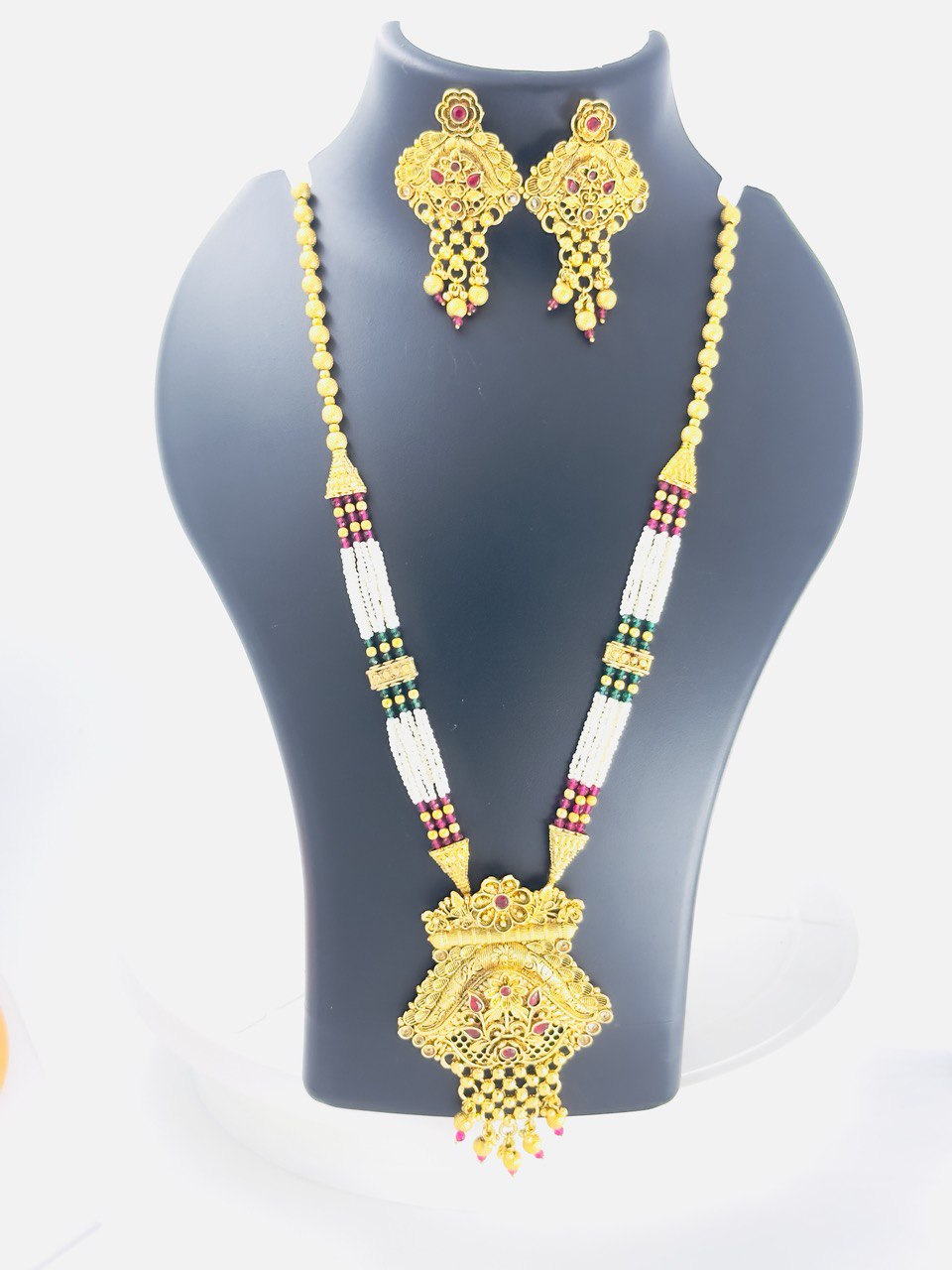 Multicolour gold plated jewellery set