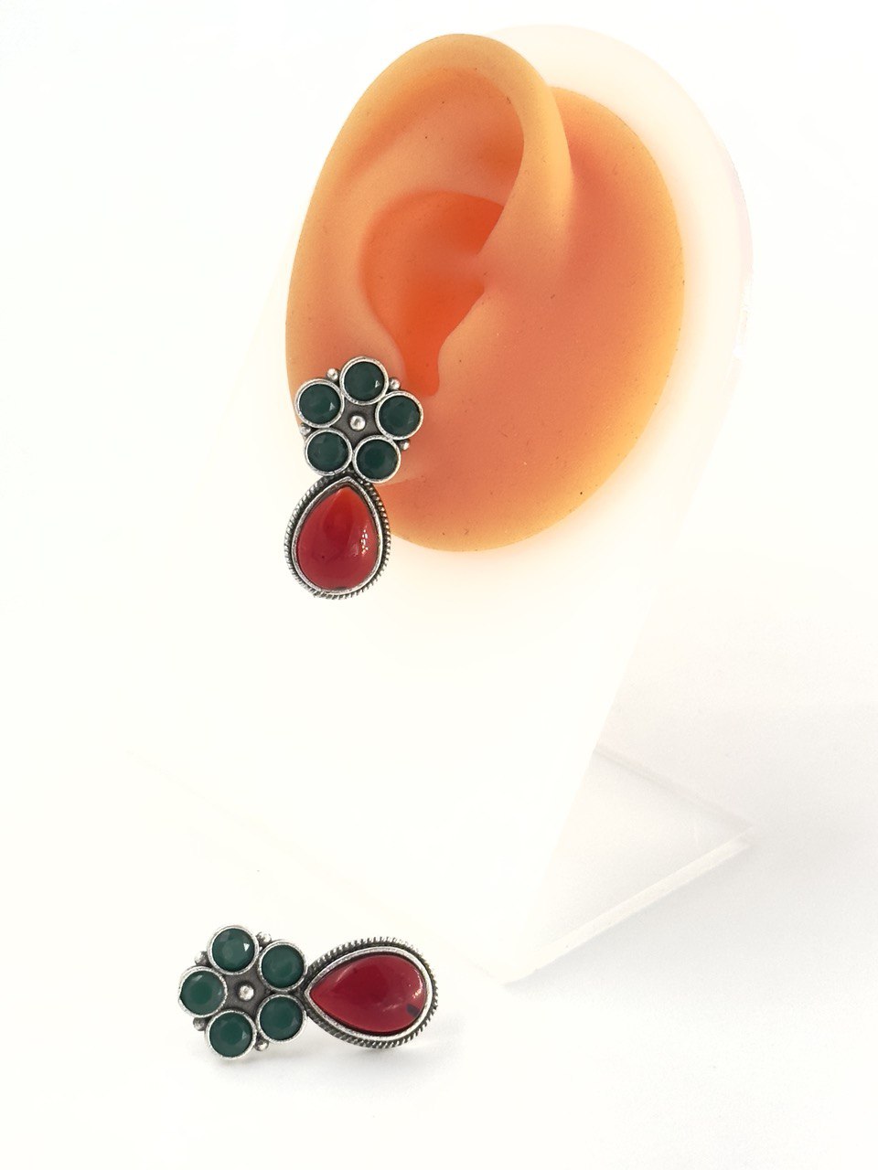 Multicolour Oxidized German silver studs
