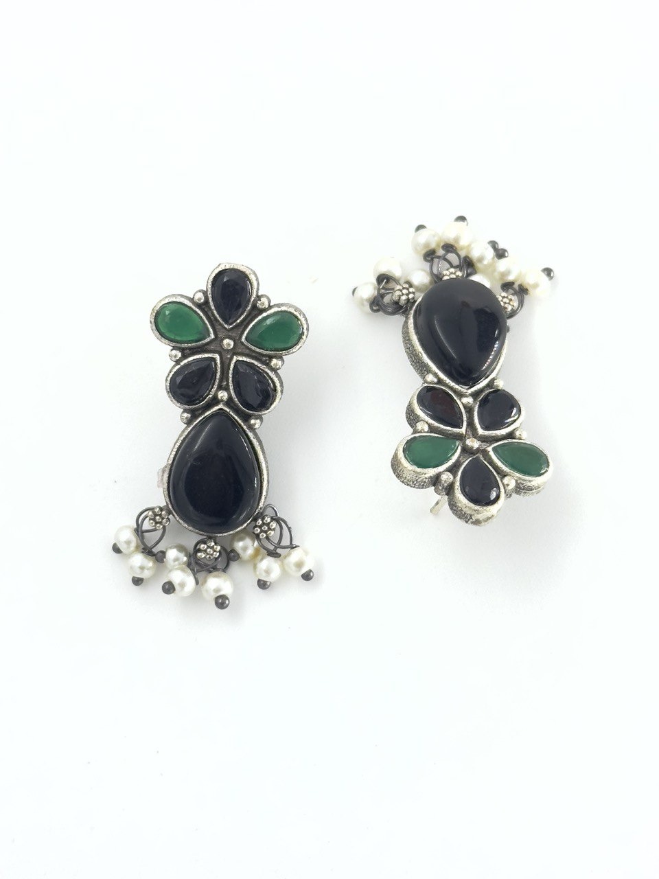 Black oxidized German silver studs