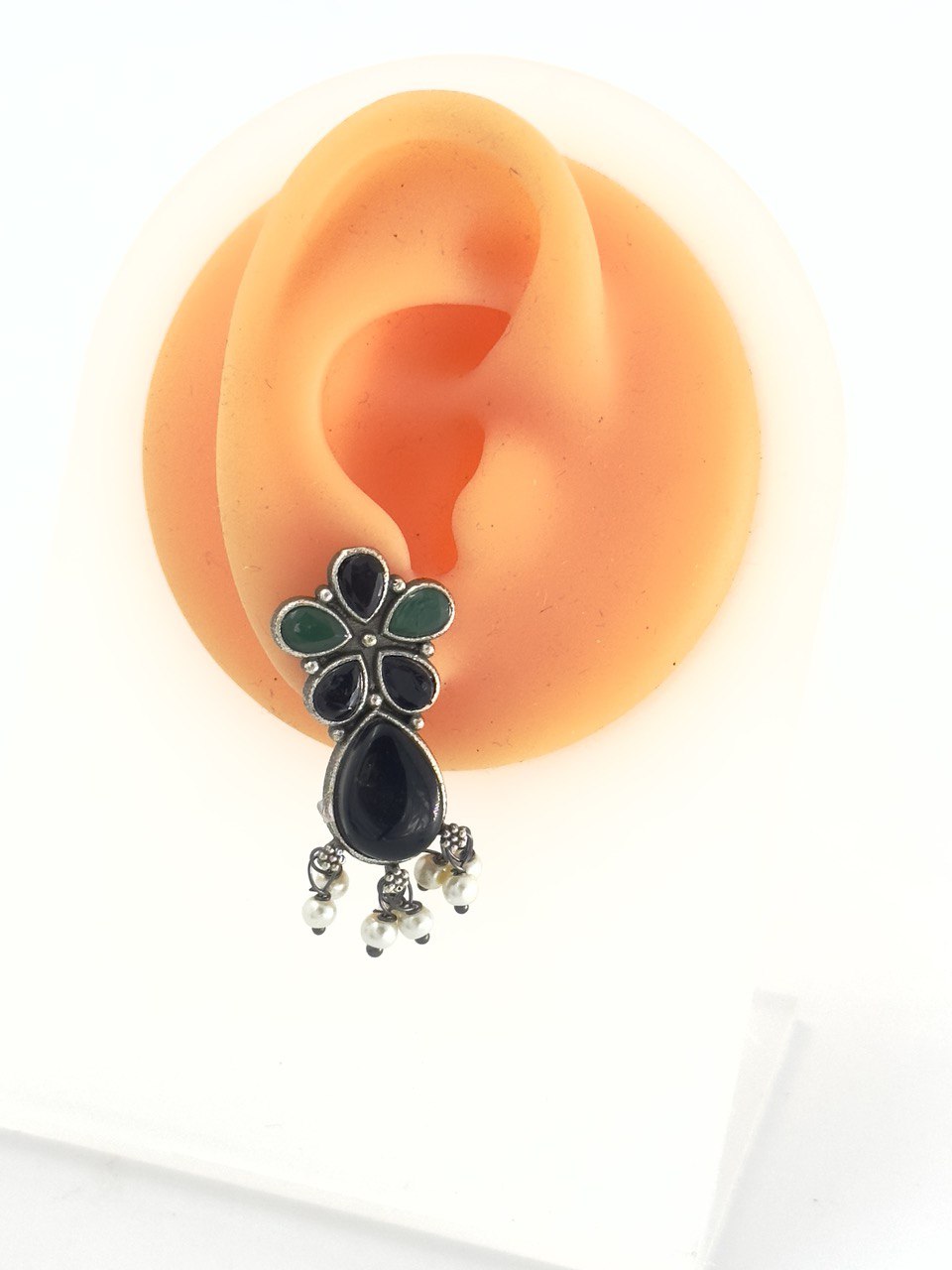 Black oxidized German silver studs