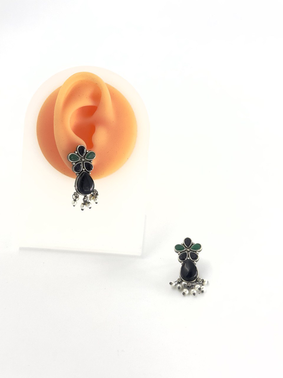 Black oxidized German silver studs