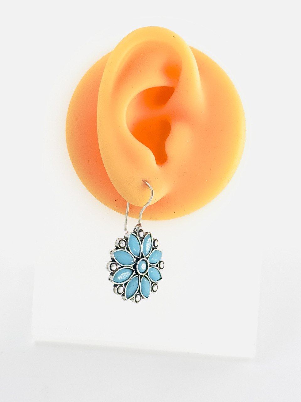 Blue oxidized German silver studs