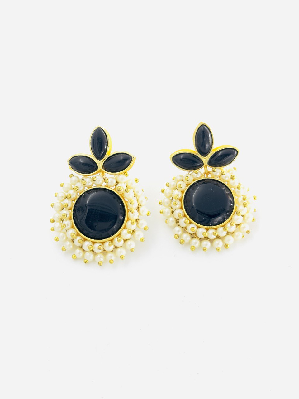 Black gold plated studs