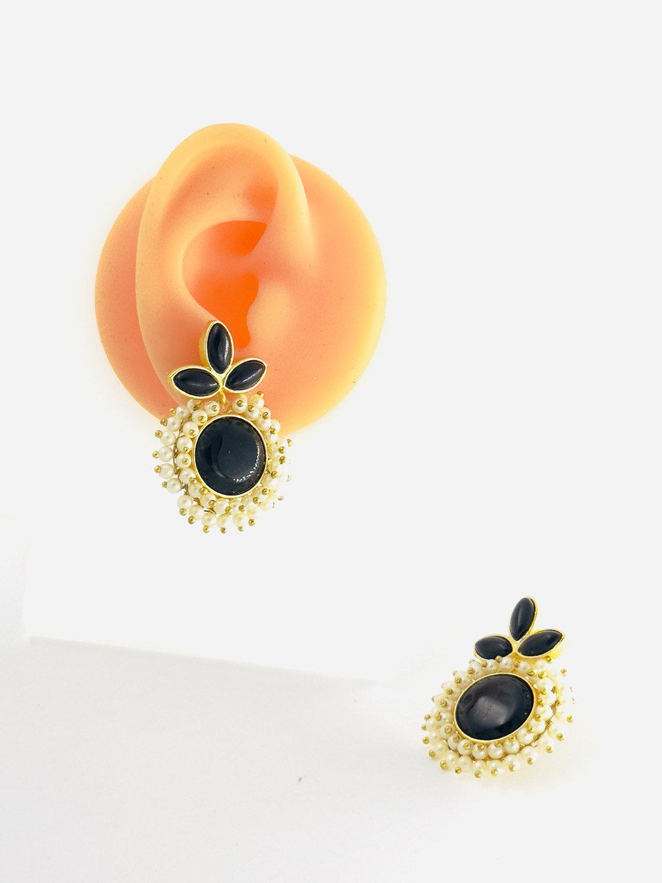 Black gold plated studs