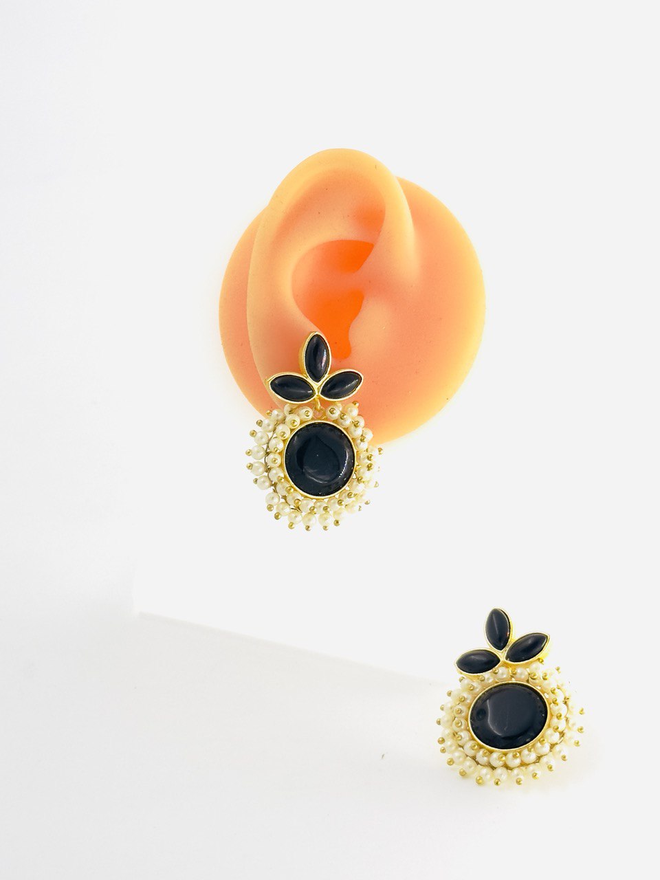 Black gold plated studs