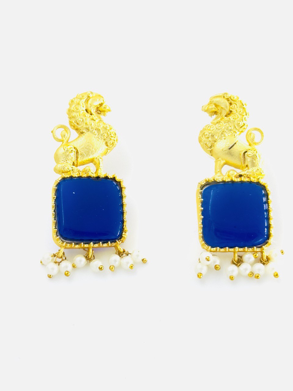 Blue Gold plated dangler