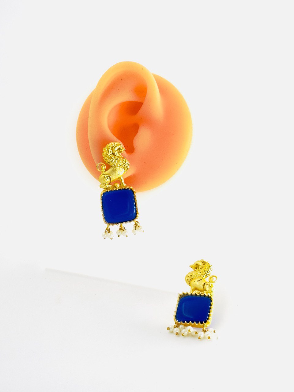 Blue Gold plated dangler