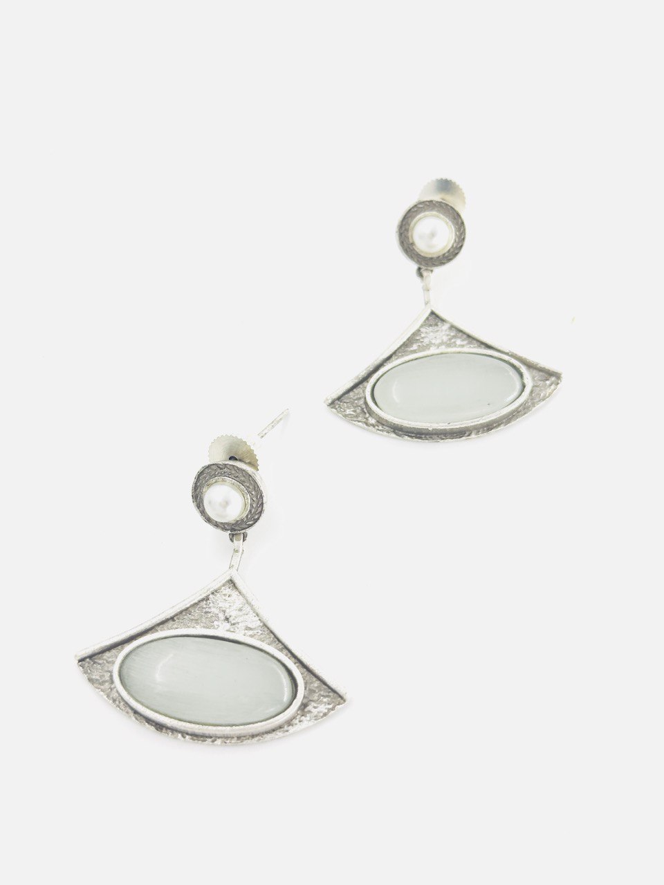 White oxidised german silver dangler