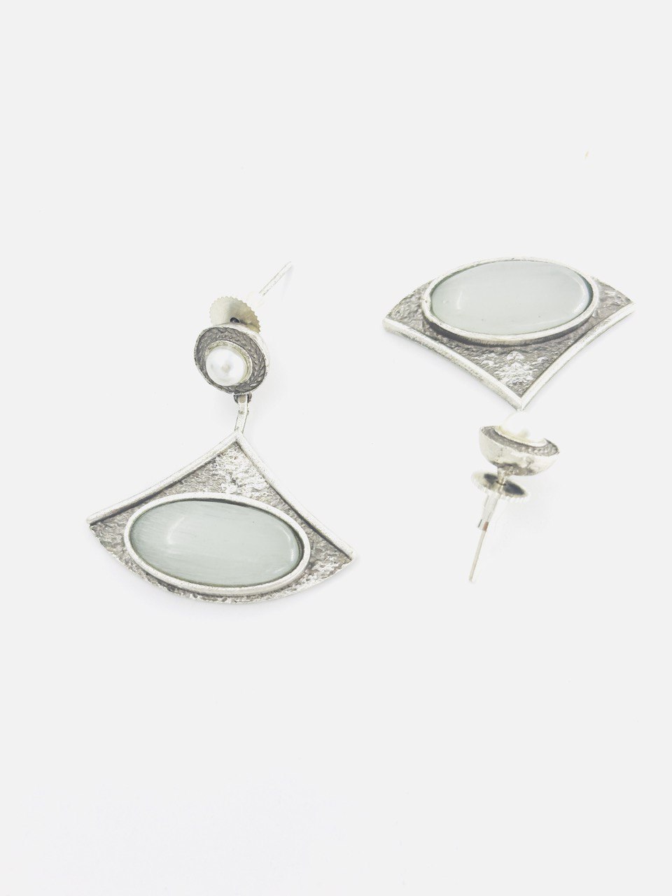 White oxidised german silver dangler