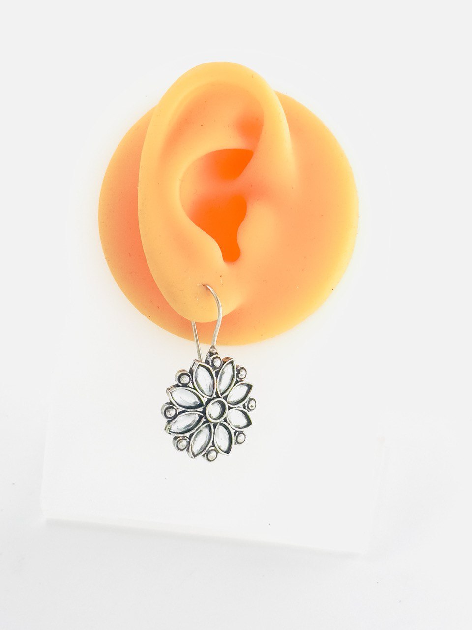 Ivory oxidised german silver studs