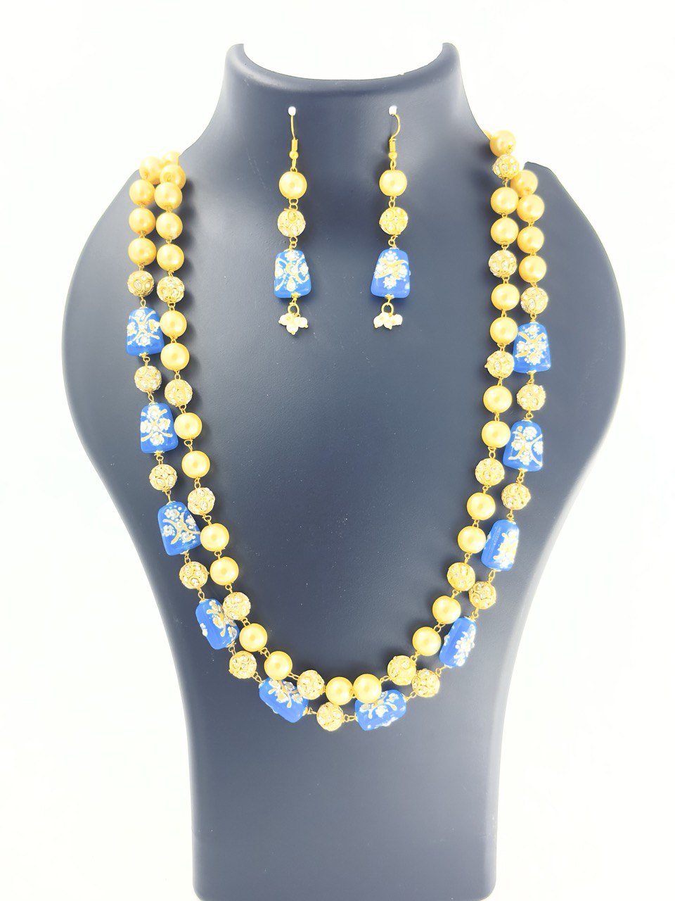 Blue Jaipur beads Maala set