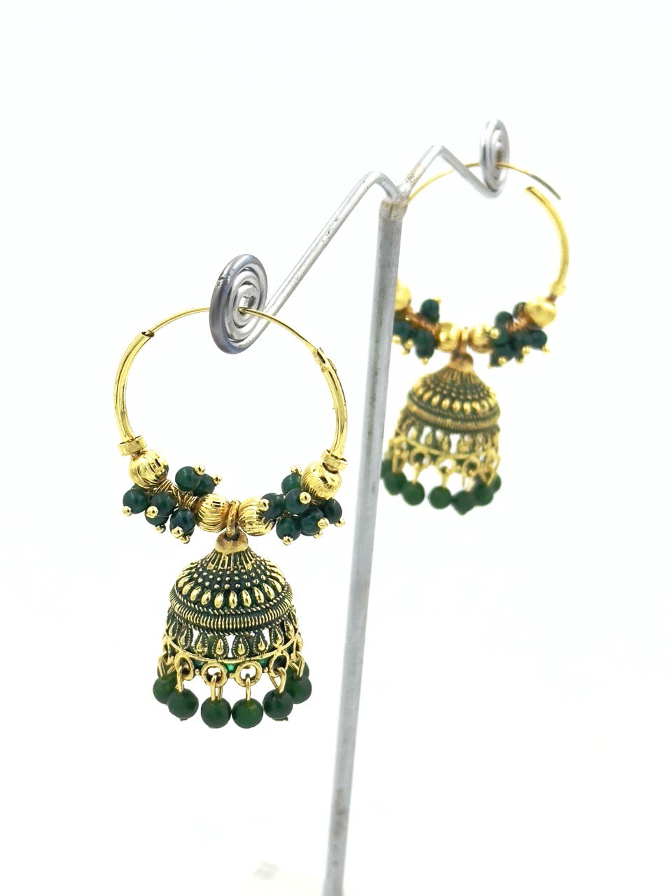 Green akshi Jhumkis
