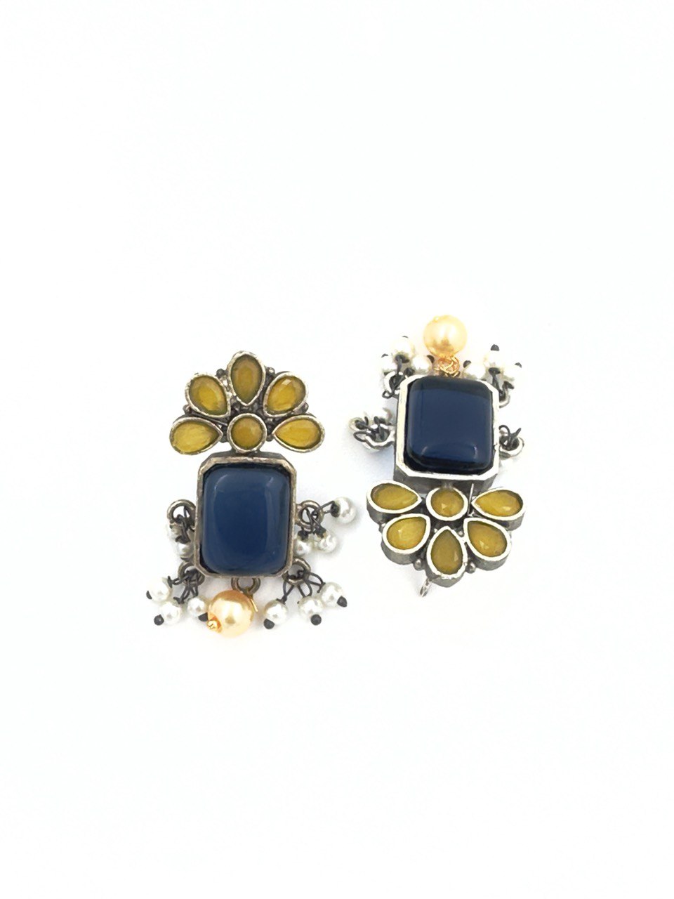 Multicolour oxidised german silver Antique studs