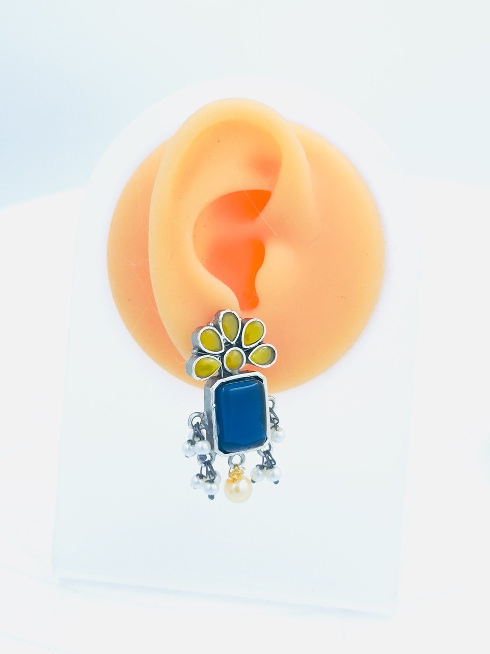 Multicolour oxidised german silver Antique studs