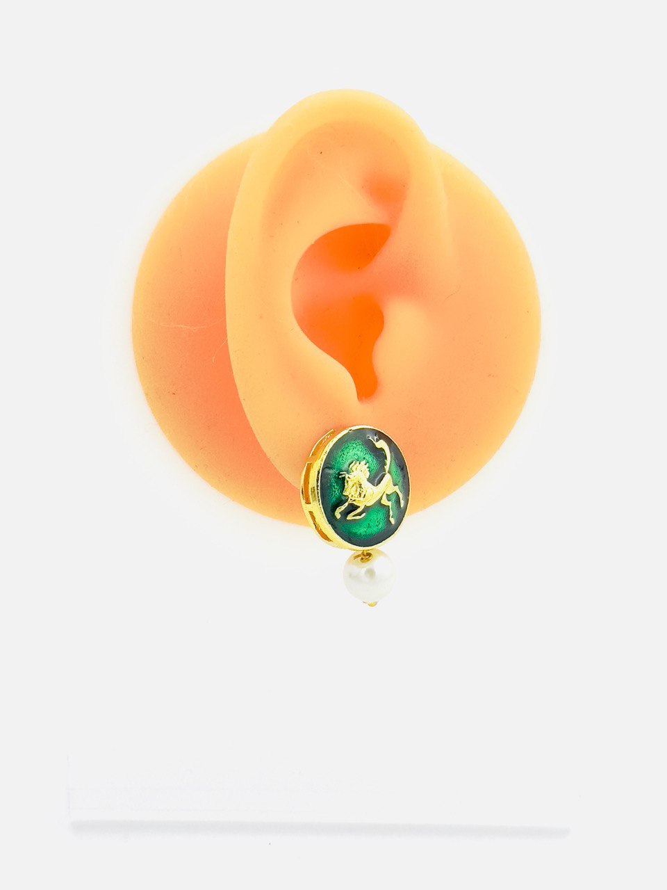 Green Meenakari Studs