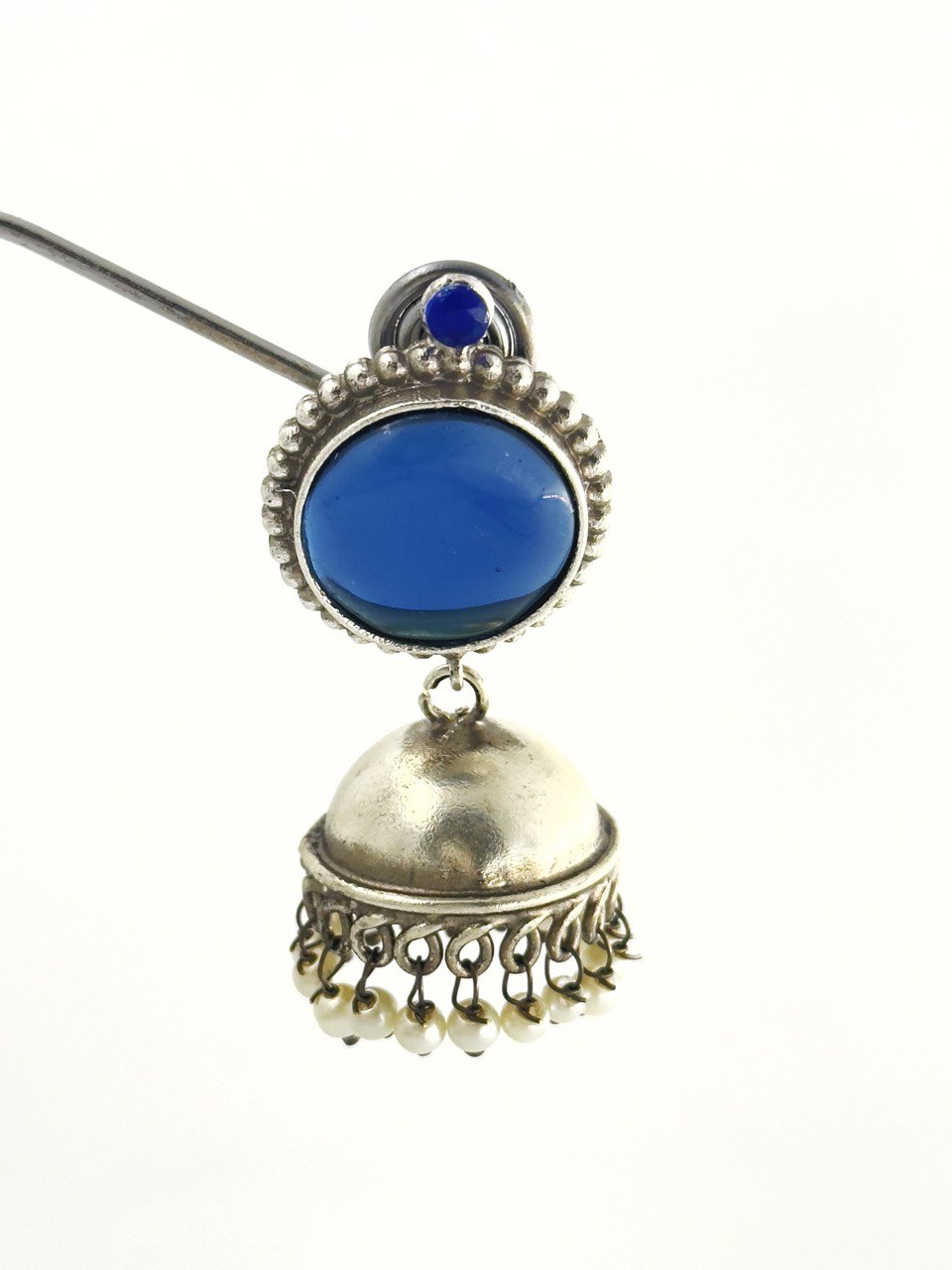 Blue Antique Jhumkis